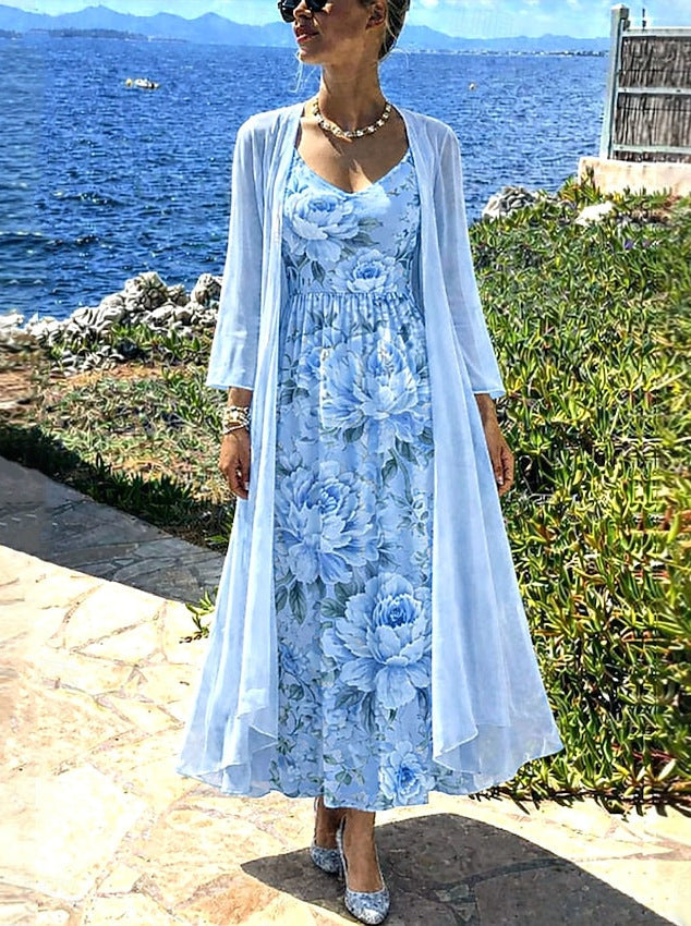 Mackenzie™ Floral Chiffon Dress Set