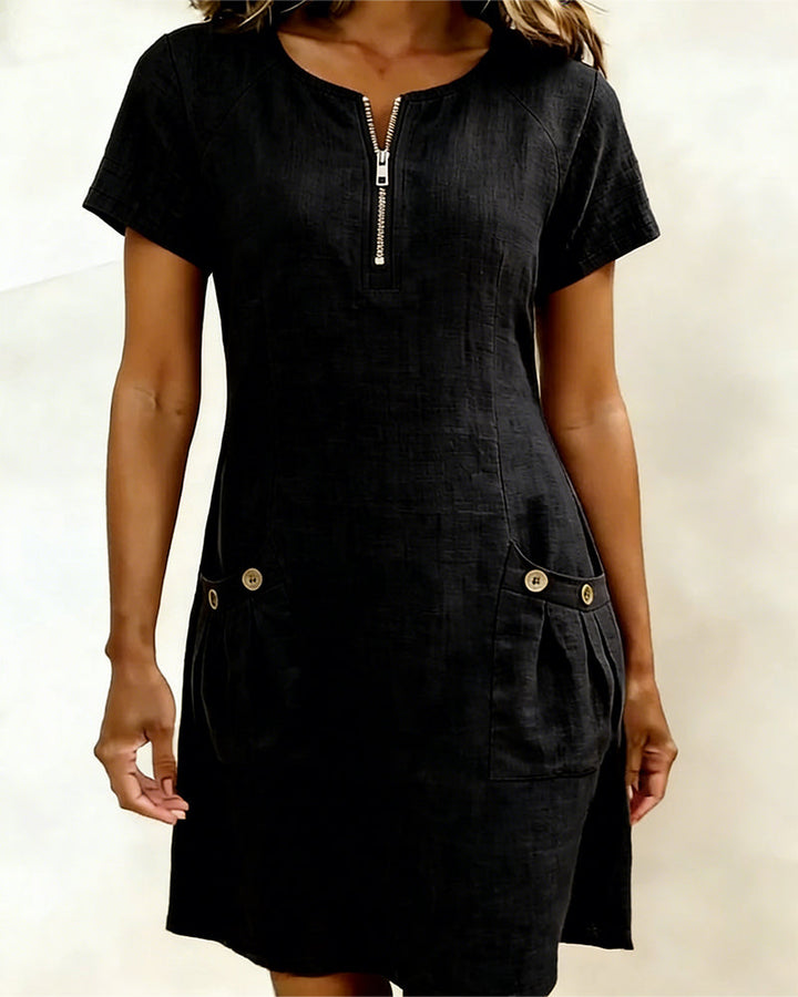Sophie™ Cotton Zip Pocket Dress