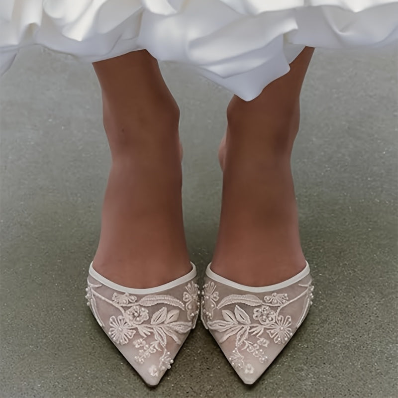 Charlotte Bloom Slingback Heels