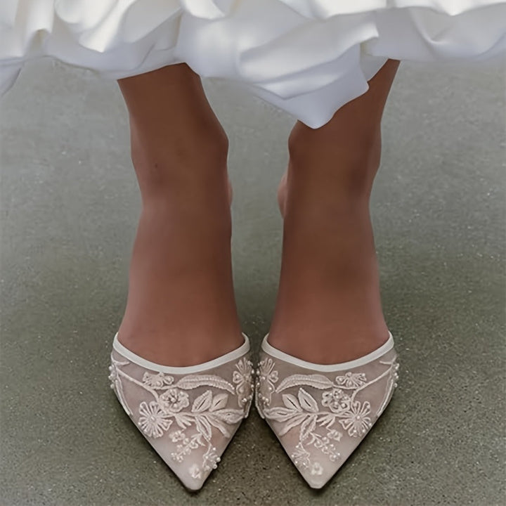 Charlotte Bloom Slingback Heels