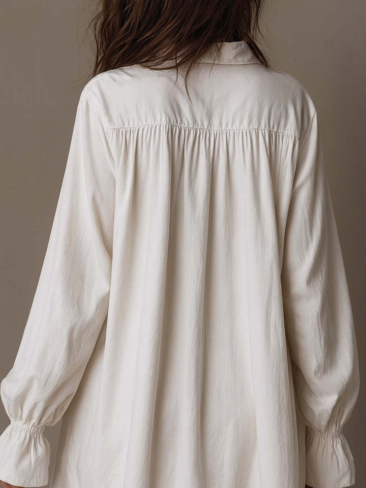 Mia | Retro-style Lace Irregular Hem Long-sleeved Mini Dress