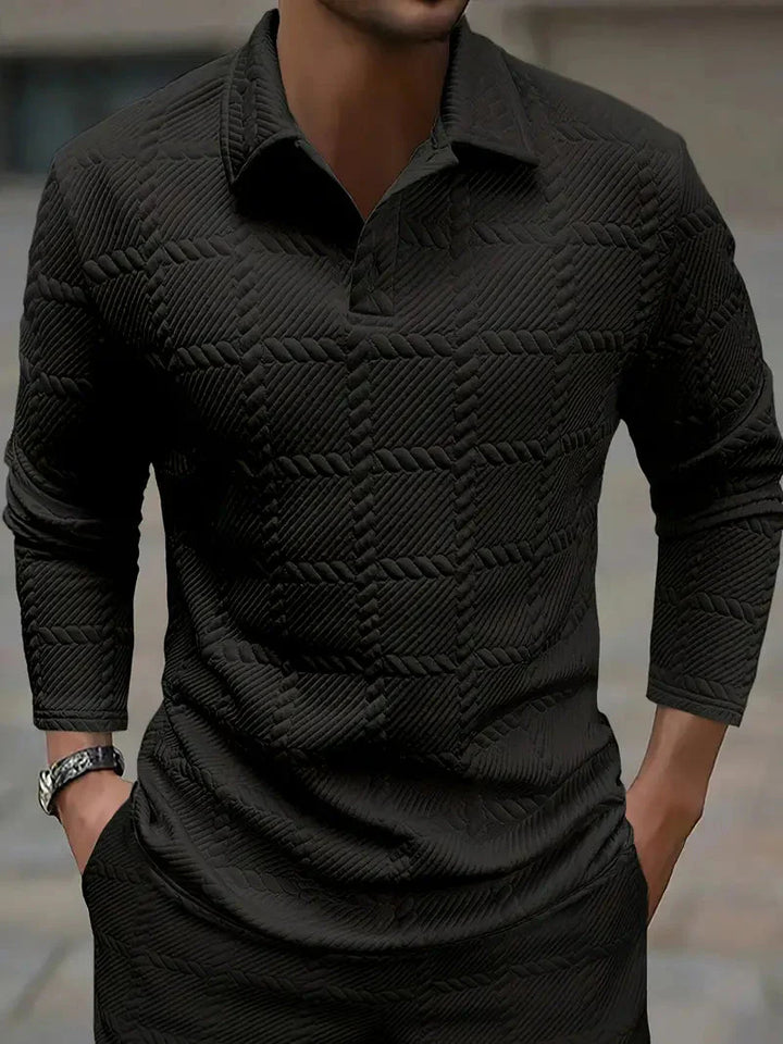 Brit & Boho™️ | Liam Casual Geometric Knit Polo Shirt Brit & Boho | Fashion & Boutique