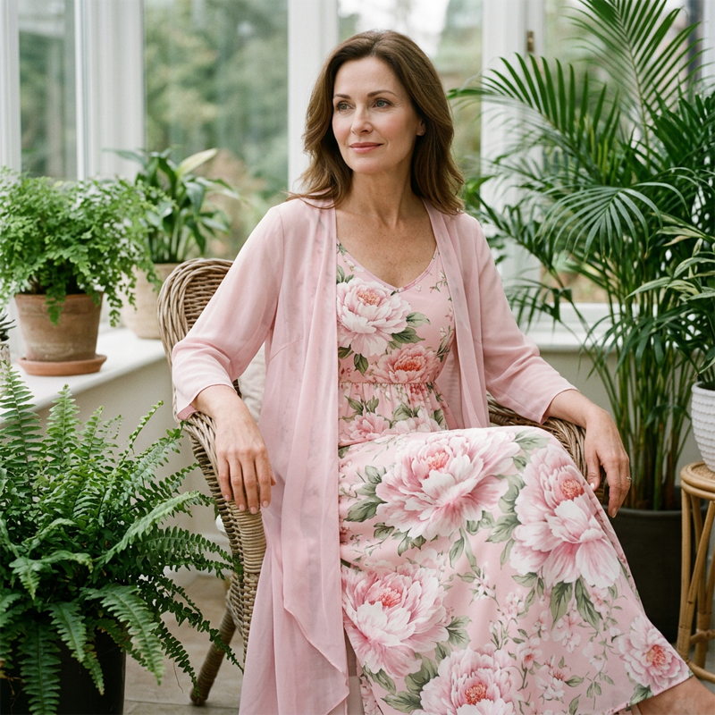 Mackenzie™ Floral Chiffon Dress Set