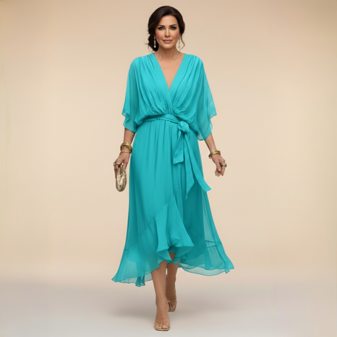 Marta | Sandra Chiffon V-Neck Dress
