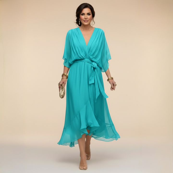Marta | Sandra Chiffon V-Neck Dress