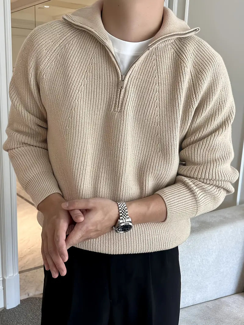 Brit & Boho™️ | Ethan Classic Knit Zipper Brit & Boho | Fashion & Boutique