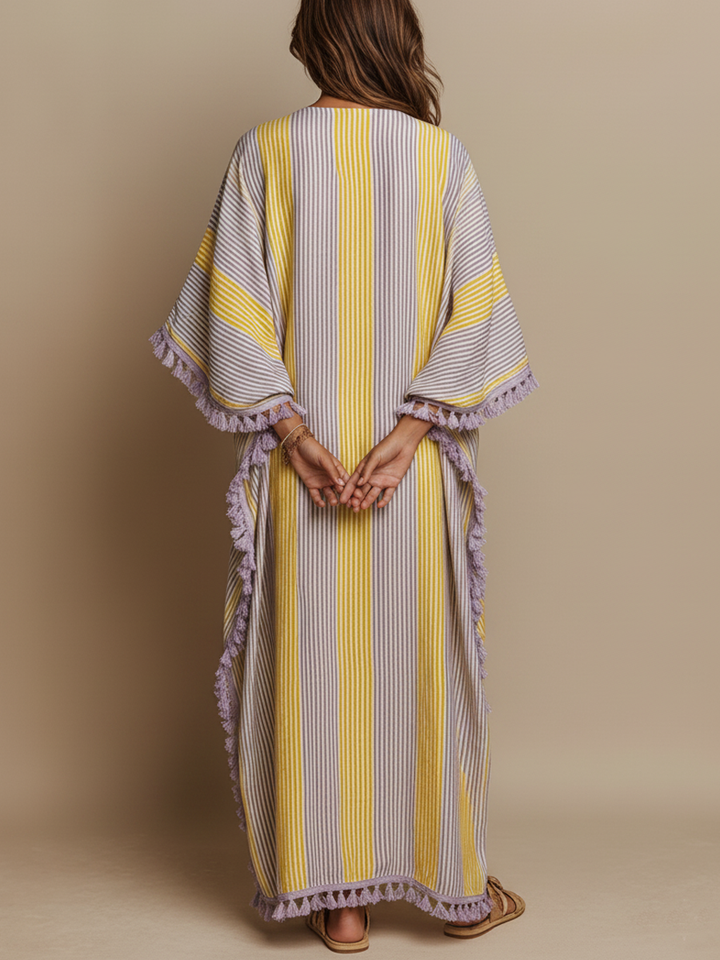 Color-Block Stripe Maxi Dress