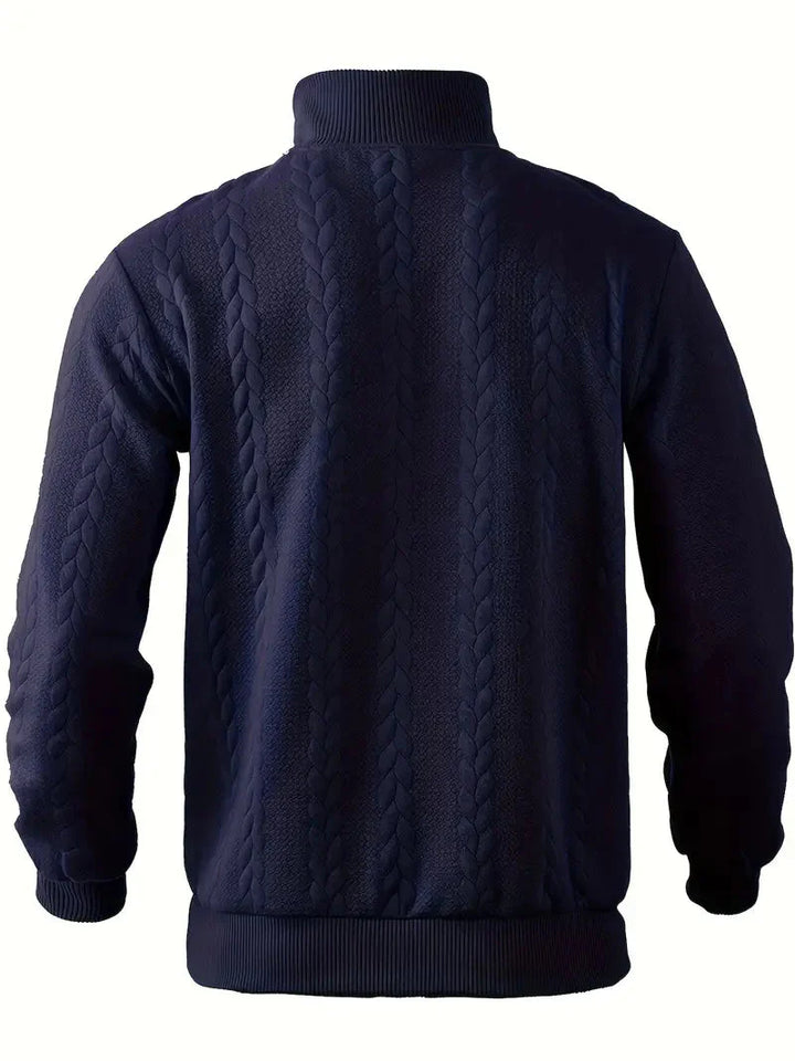 Brit & Boho™️ | Casual Jacquard Quarter-Zip Pullover Brit & Boho | Fashion & Boutique