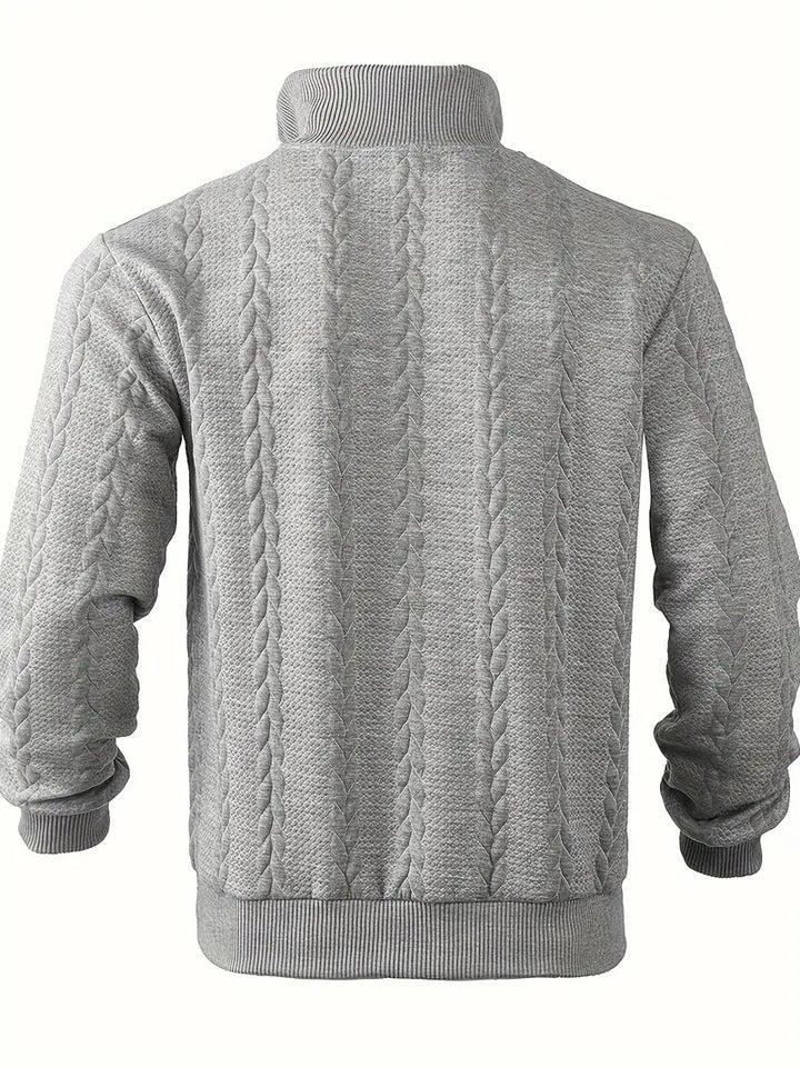 Brit & Boho™️ | Casual Jacquard Quarter-Zip Pullover Brit & Boho | Fashion & Boutique