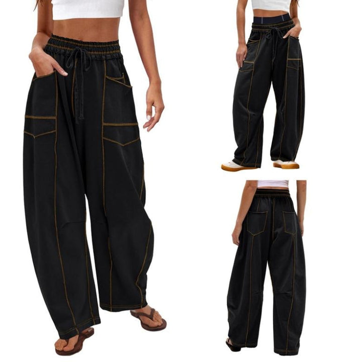 Harlow | Women's Wide Leg Cargo Pants High Waist Drawstring