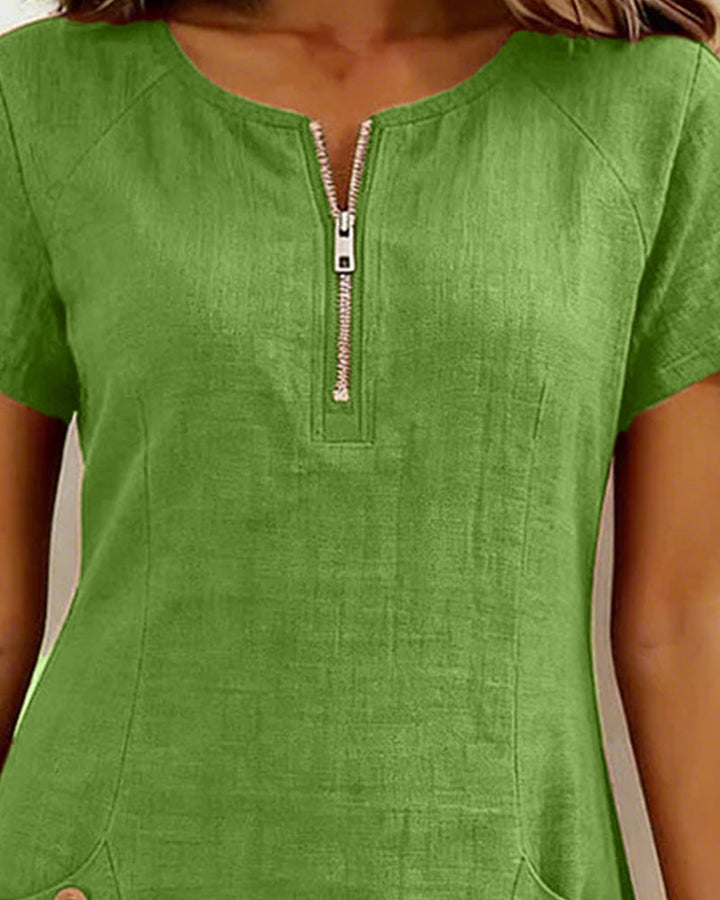 Sophie™ Cotton Zip Pocket Dress