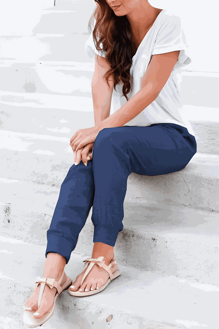 Tara | Women's Drawstring Jogger Pants with Elastic Ankle Cuffs