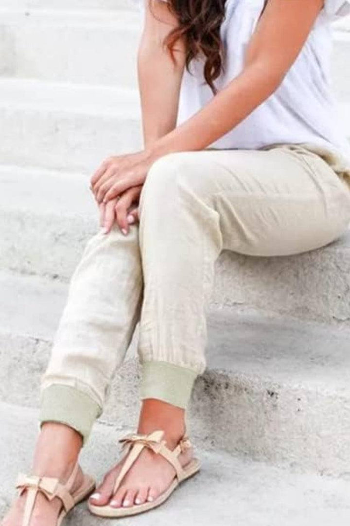 Tara | Women's Drawstring Jogger Pants with Elastic Ankle Cuffs