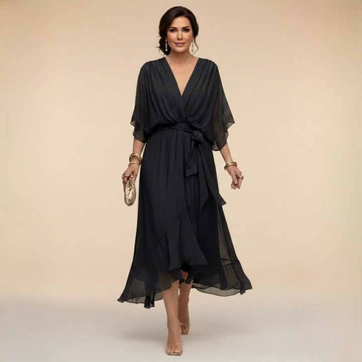Marta | Sandra Chiffon V-Neck Dress