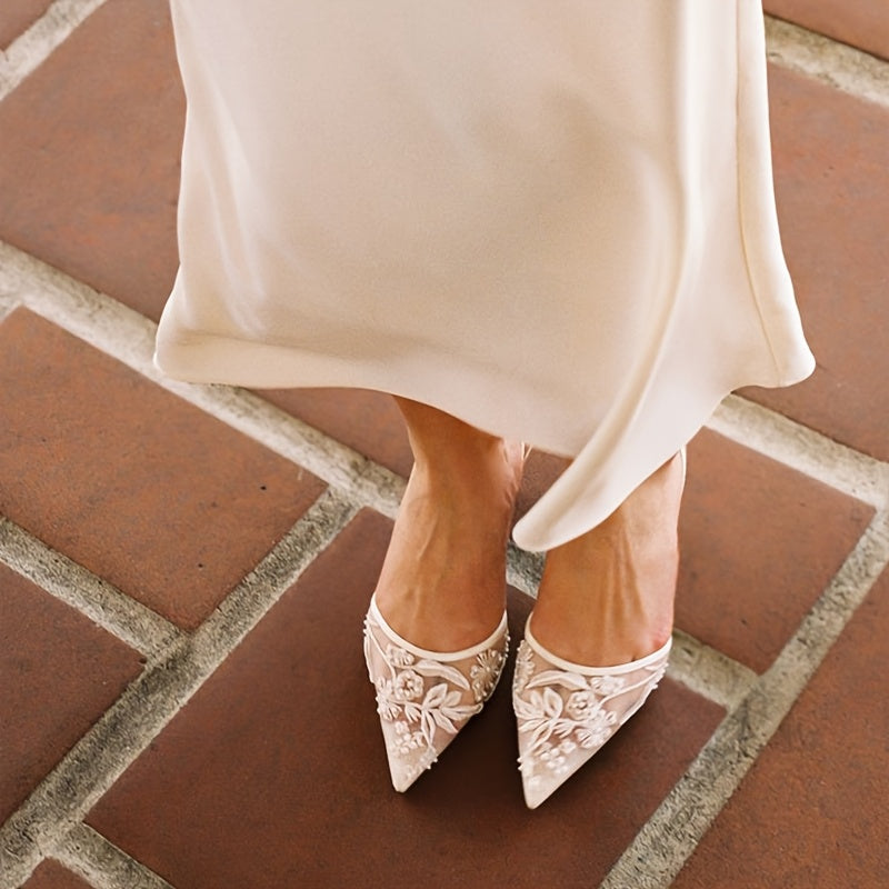 Charlotte Bloom Slingback Heels