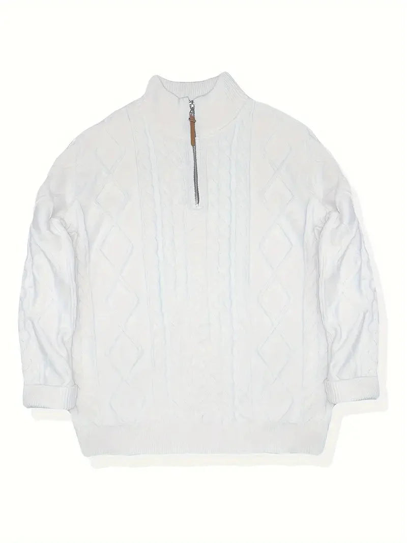 Brit & Boho™️ | Viscose Blend Knit Quarter Zip Brit & Boho | Fashion & Boutique