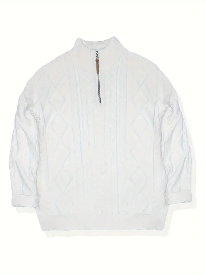 Brit & Boho™️ | Viscose Blend Knit Quarter Zip Brit & Boho | Fashion & Boutique