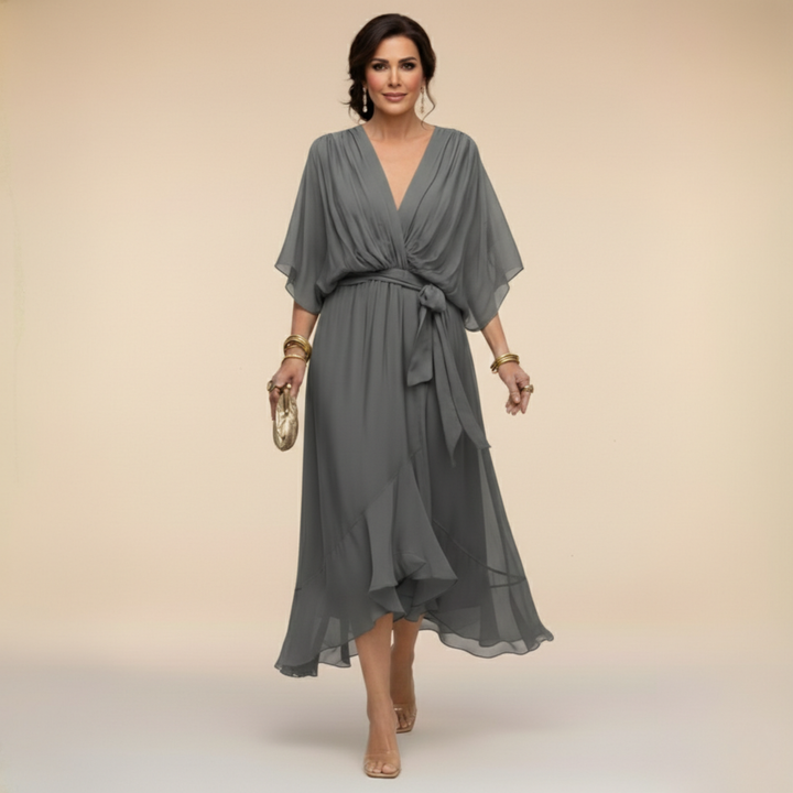 Marta | Sandra Chiffon V-Neck Dress