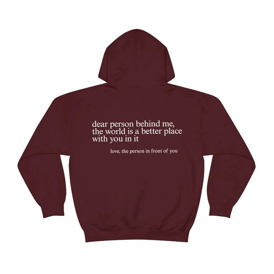 Brit & Boho™ I Dear Person Behind Me' - Positivity Hoodie Brit & Boho | Fashion & Boutique