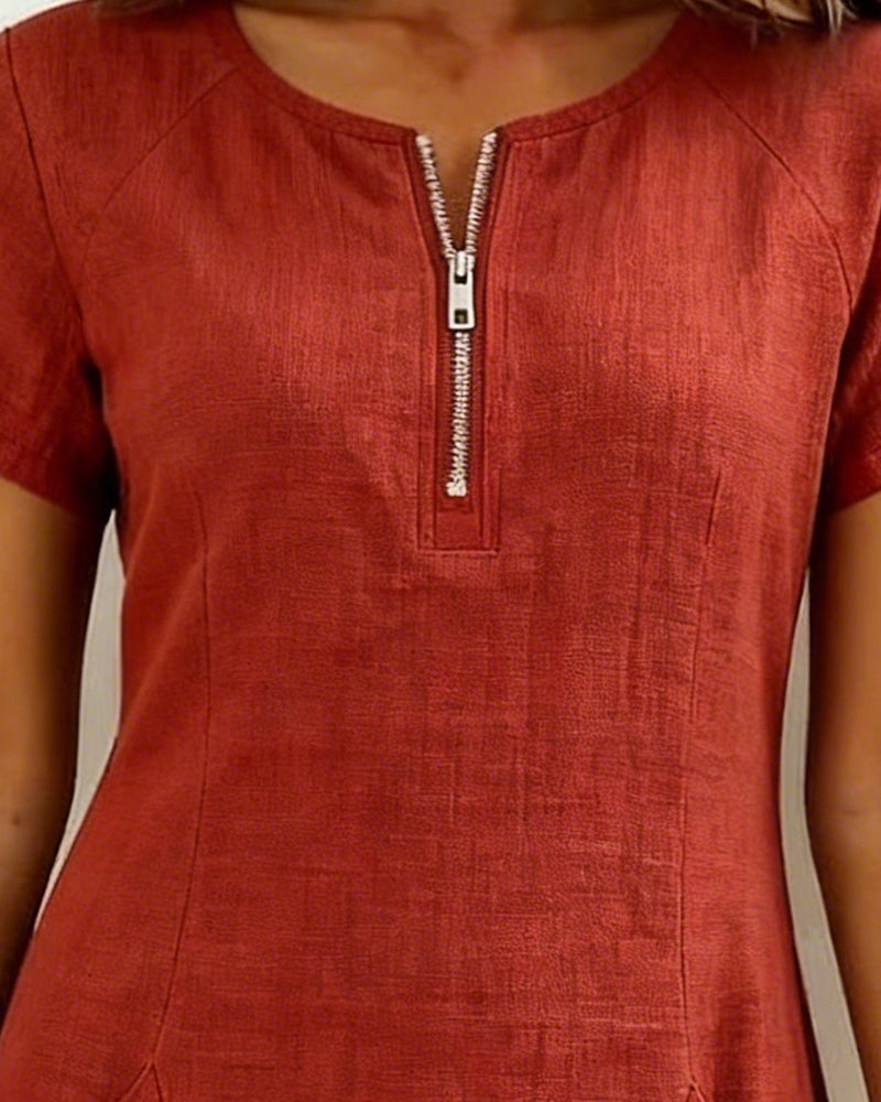 Sophie™ Cotton Zip Pocket Dress