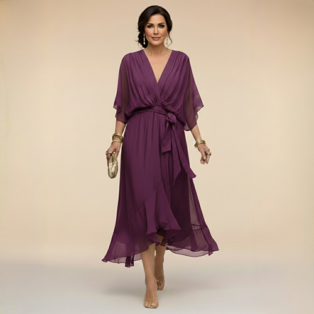 Marta | Sandra Chiffon V-Neck Dress