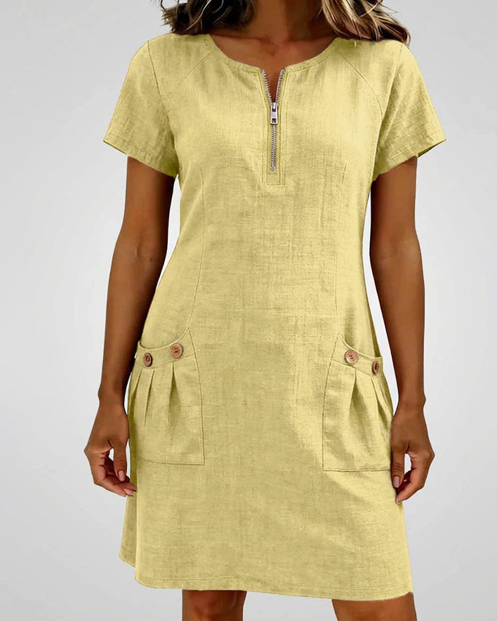 Sophie™ Cotton Zip Pocket Dress