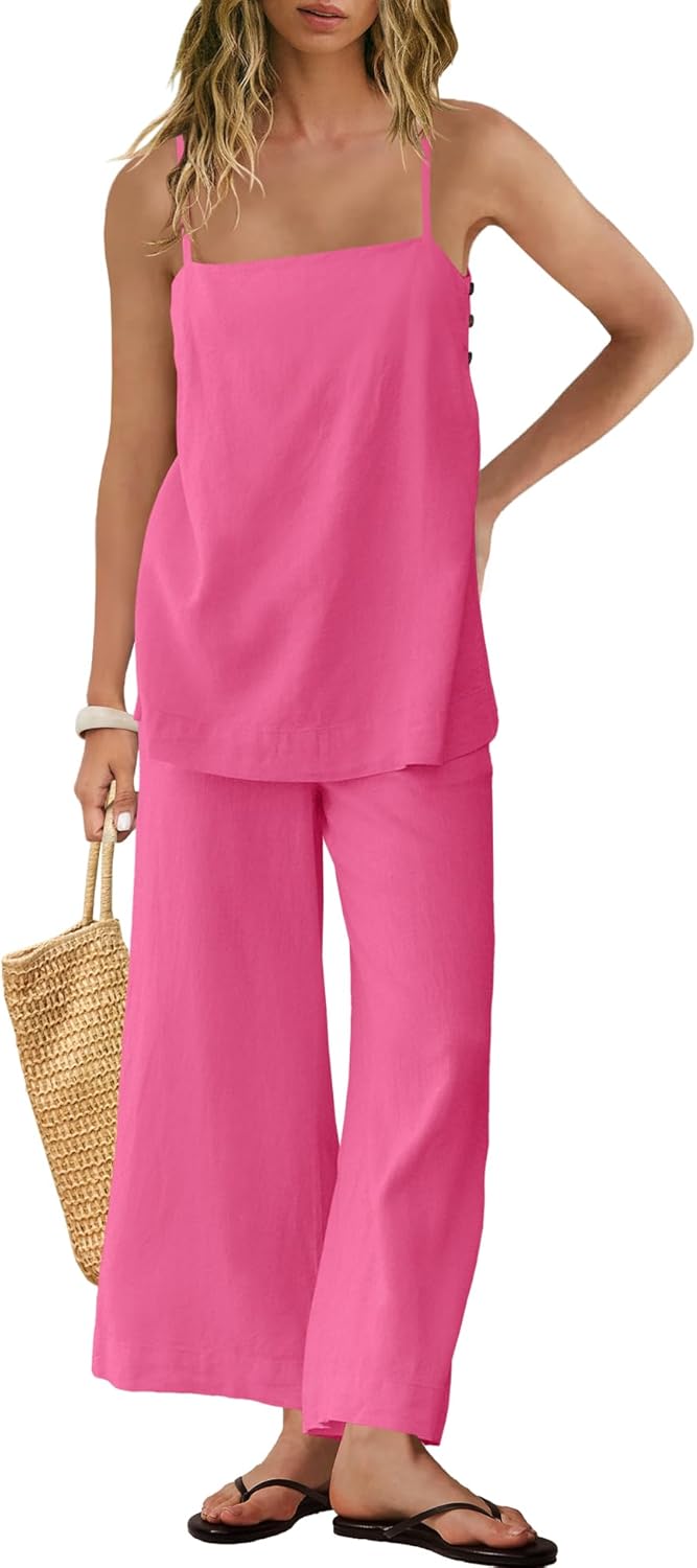 Tracey - Women's Linen Blend Two-Piece Set
