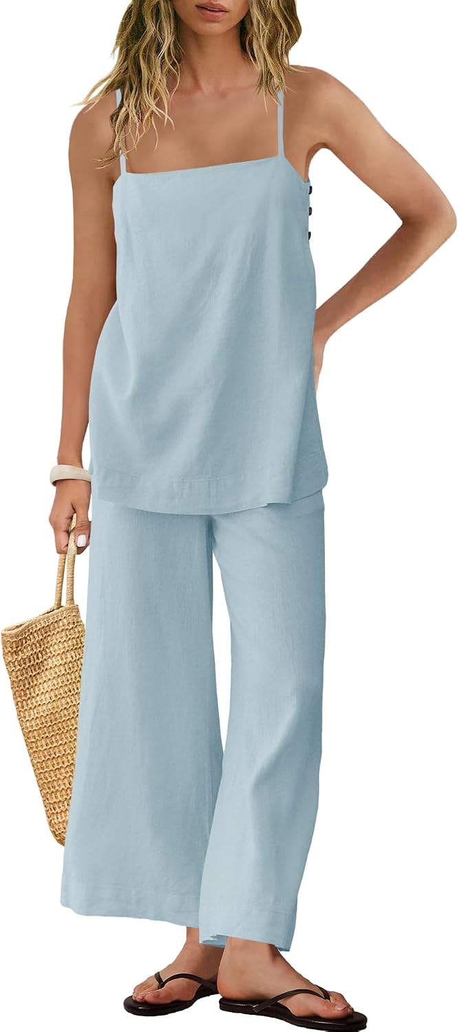 Tracey - Women's Linen Blend Two-Piece Set