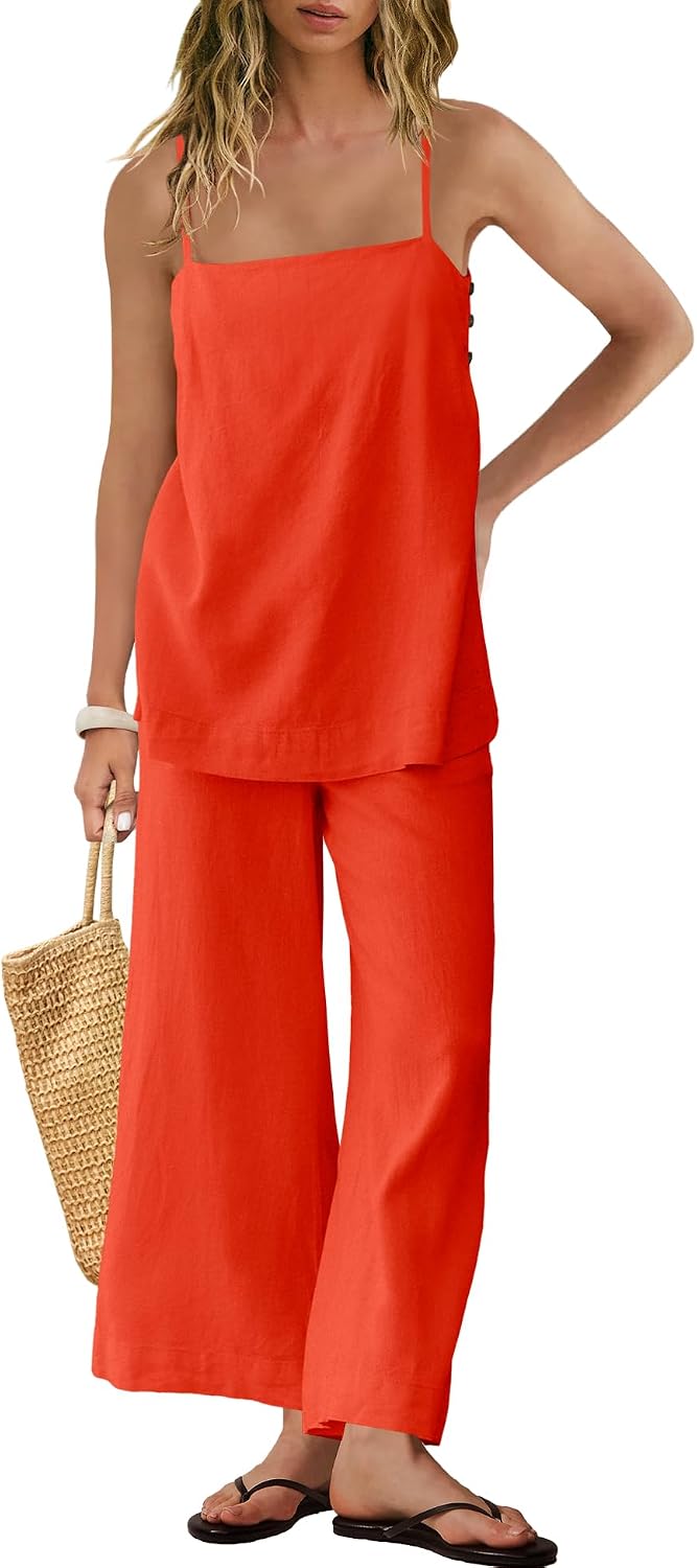 Tracey - Women's Linen Blend Two-Piece Set