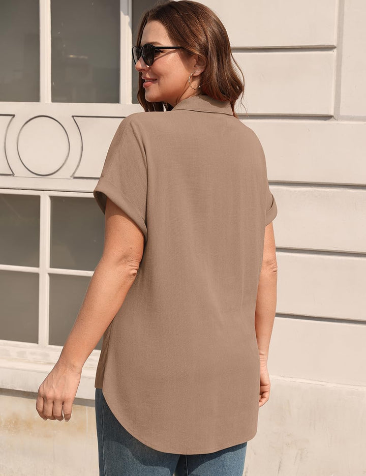 Camille Tie Waist Linen Blend Shirt