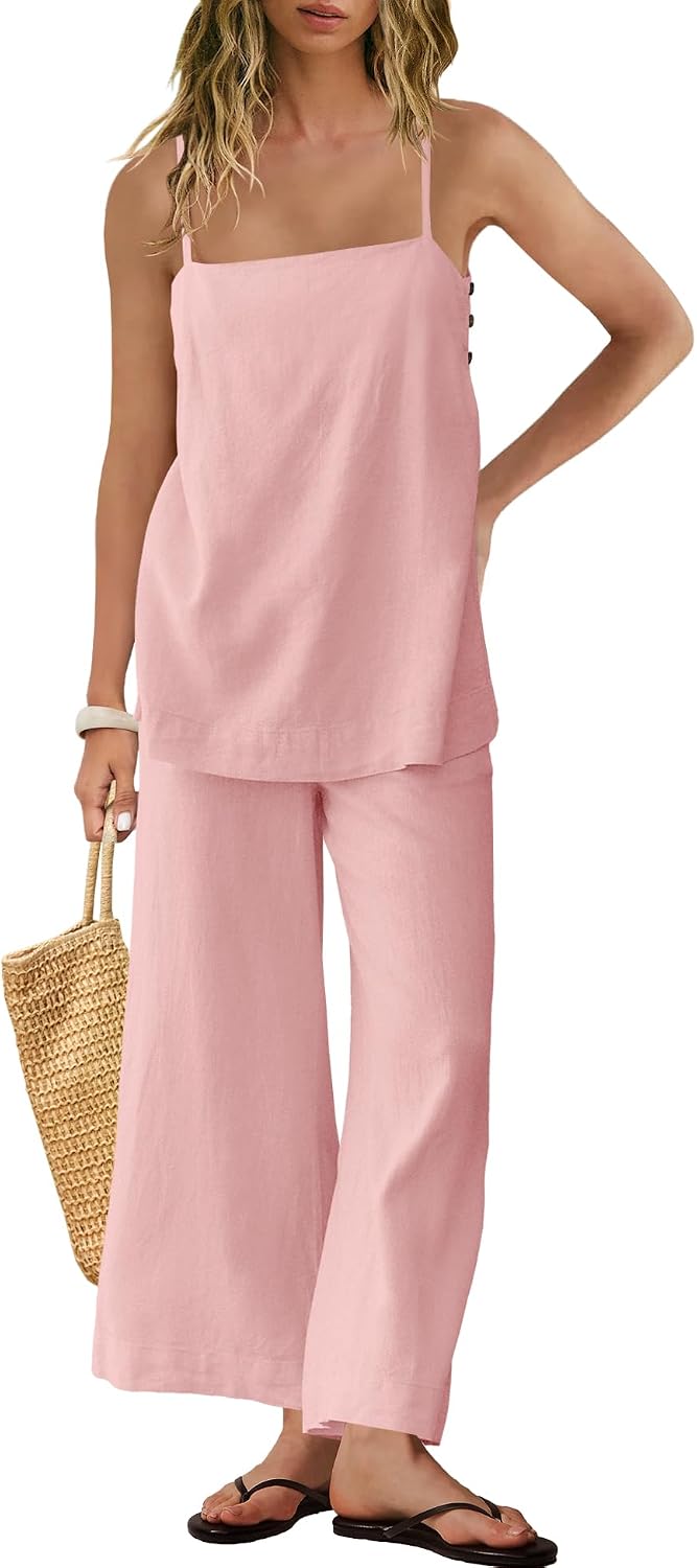 Tracey - Women's Linen Blend Two-Piece Set