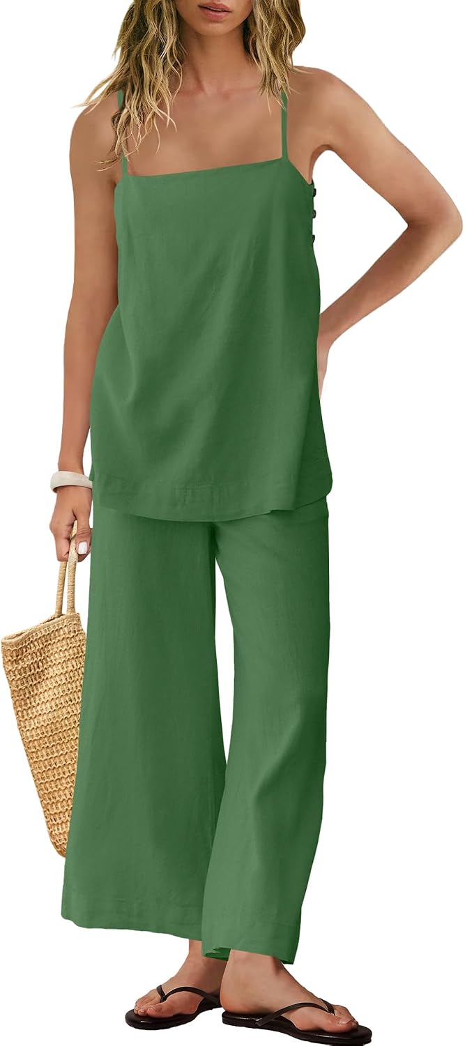 Tracey - Women's Linen Blend Two-Piece Set