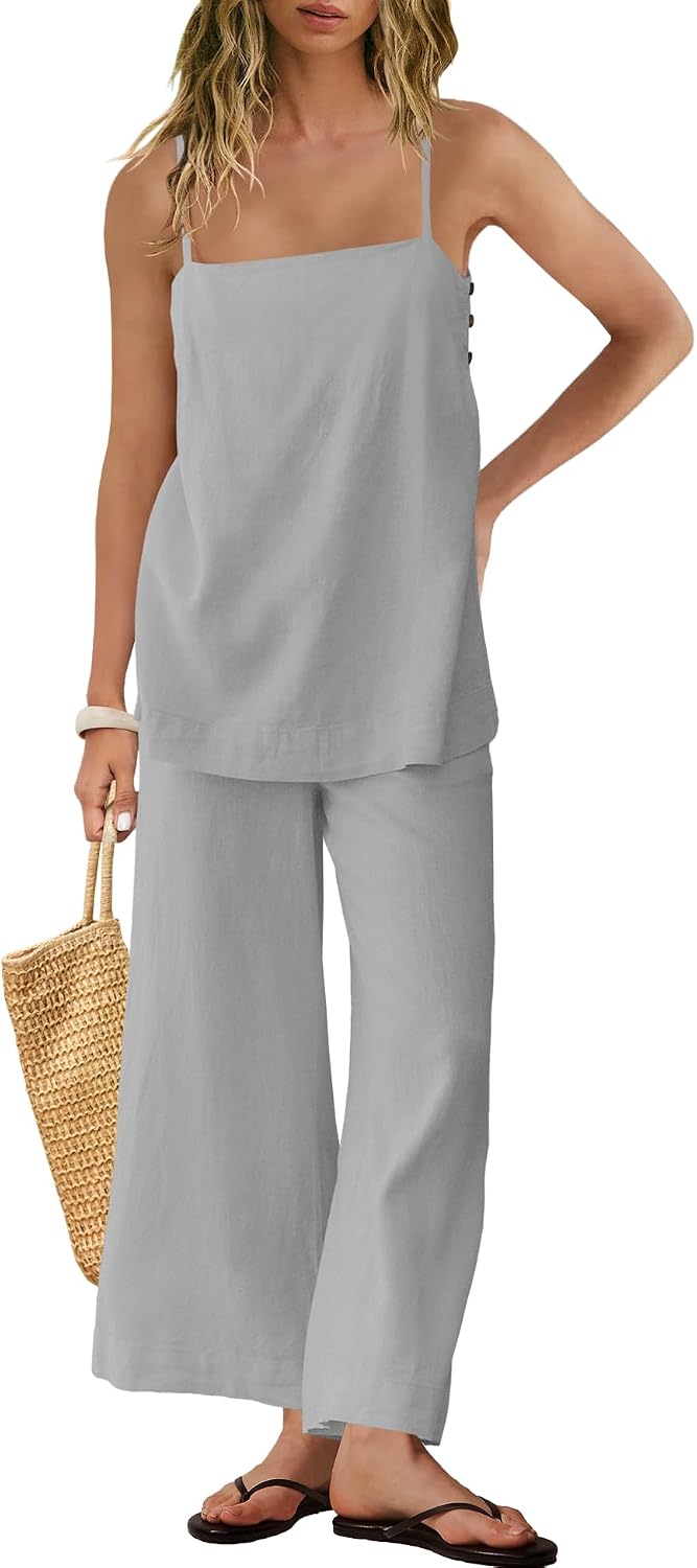 Tracey - Women's Linen Blend Two-Piece Set