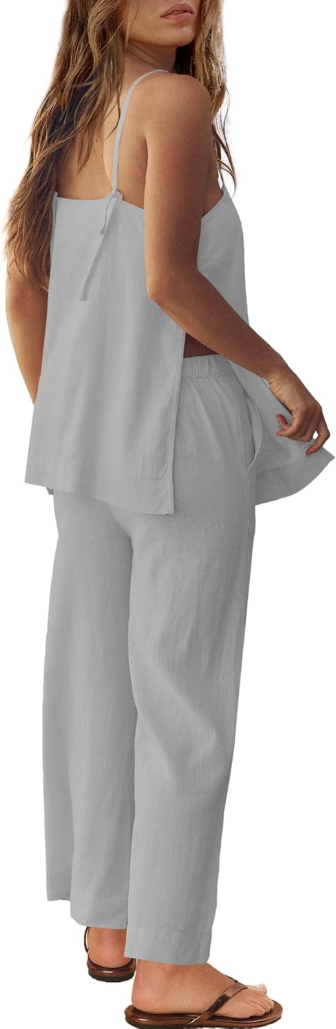 Tracey - Women's Linen Blend Two-Piece Set
