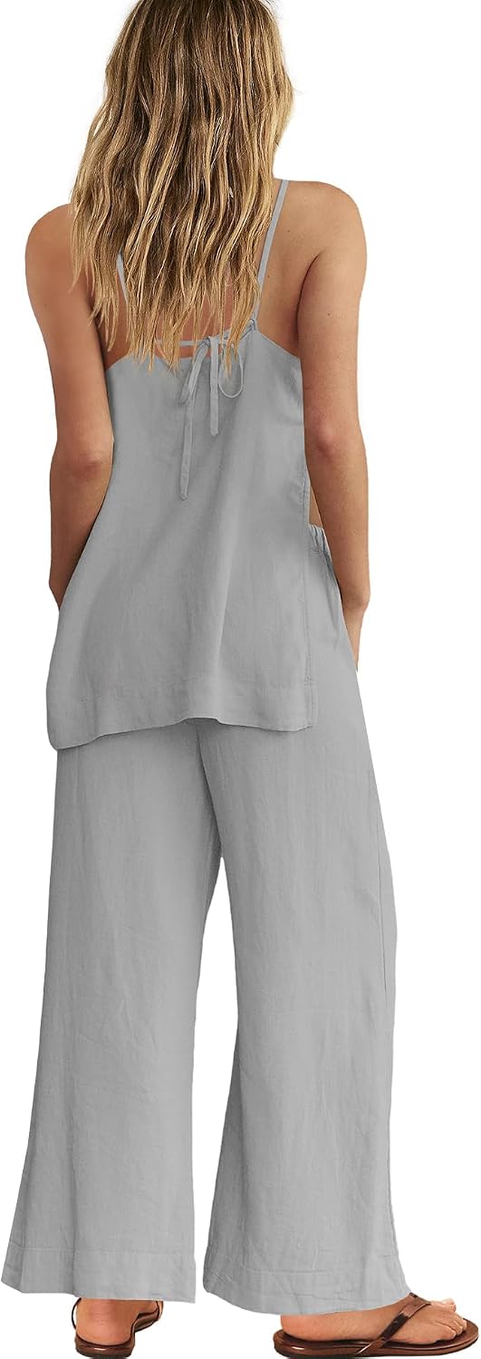 Tracey - Women's Linen Blend Two-Piece Set