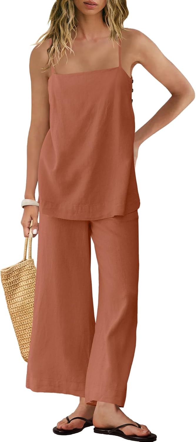 Tracey - Women's Linen Blend Two-Piece Set
