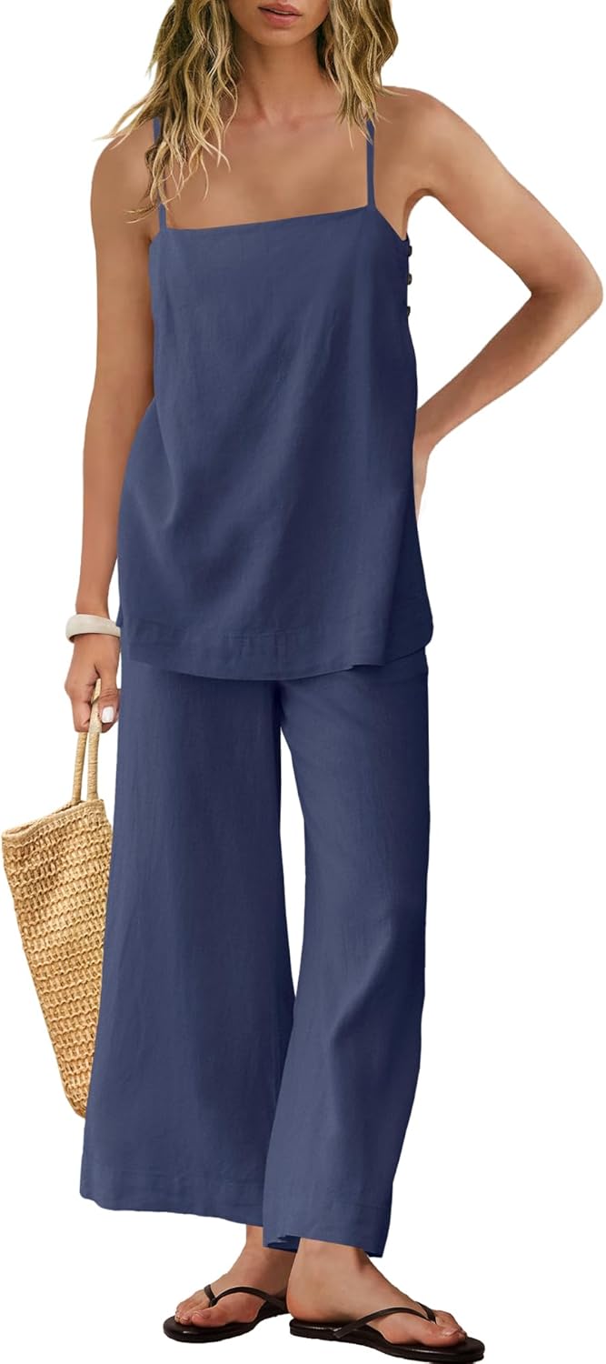 Tracey - Women's Linen Blend Two-Piece Set