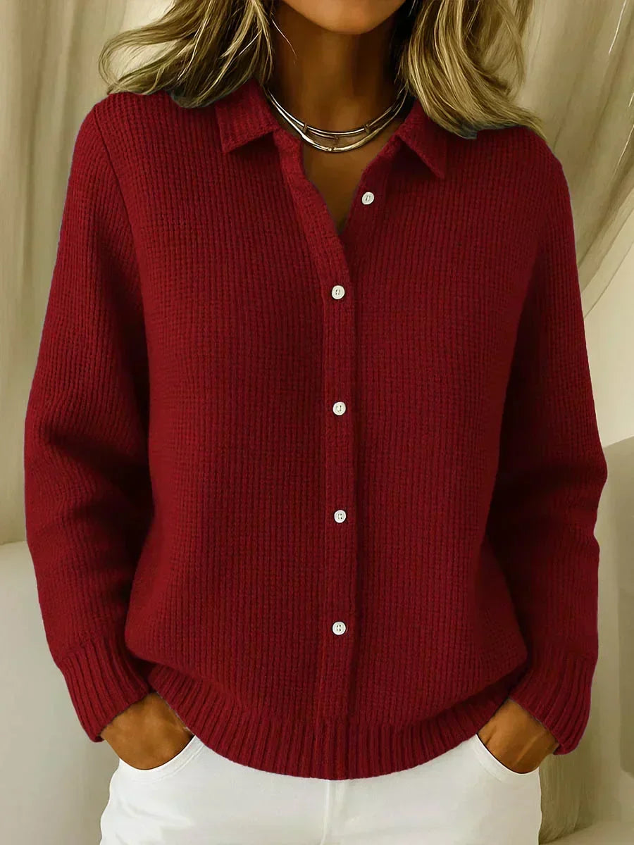 Katrina | Textured Knit Button-Up Cardigan