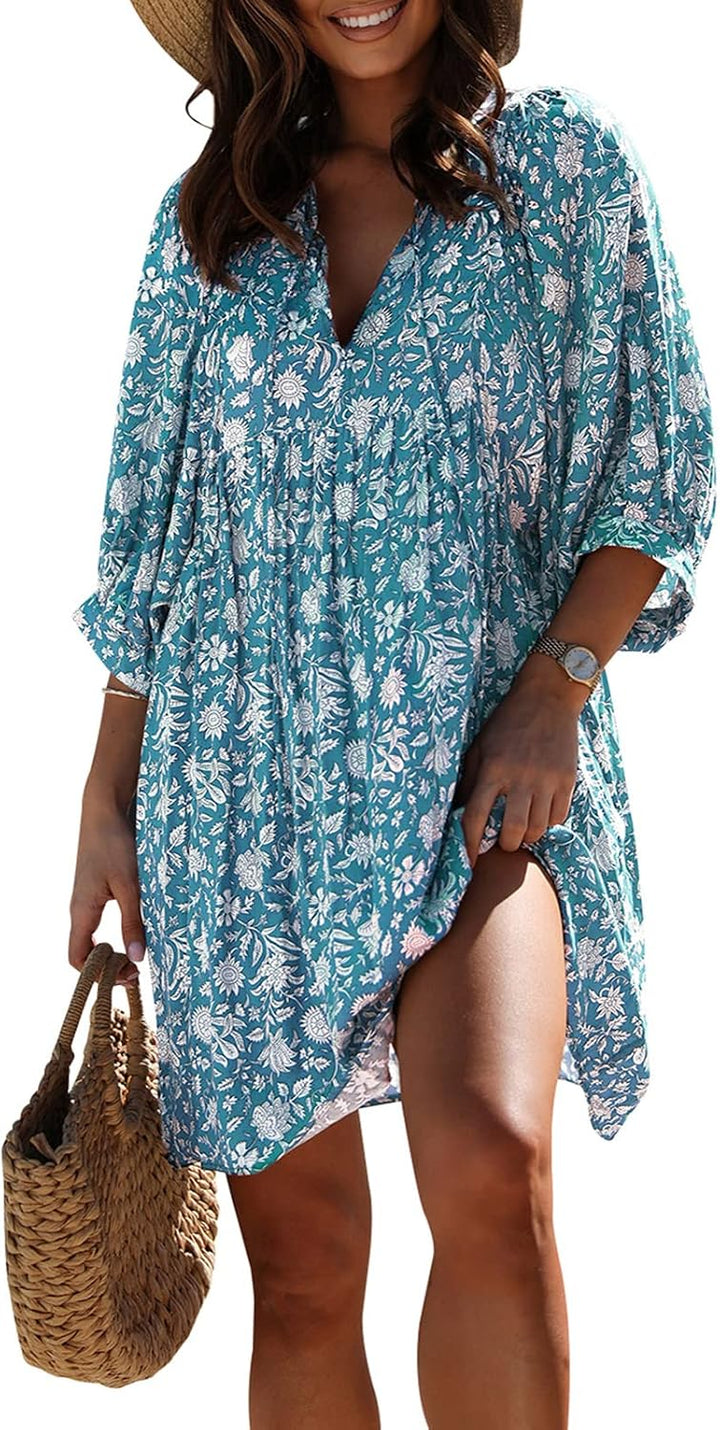 Women's Bohemian Floral Mini Dress
