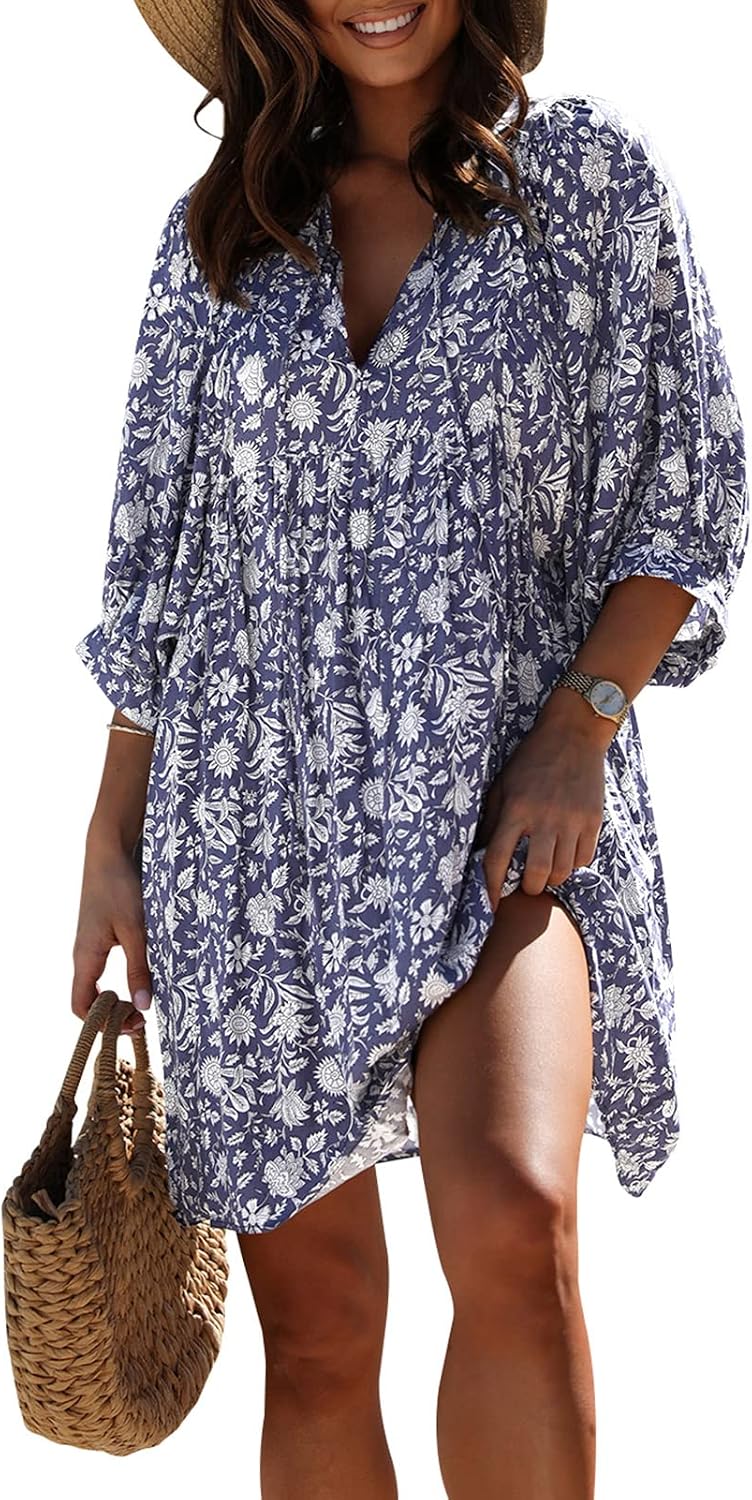 Women's Bohemian Floral Mini Dress