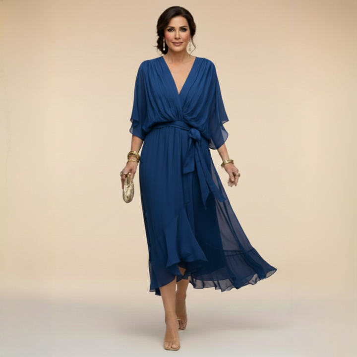 Marta | Sandra Chiffon V-Neck Dress