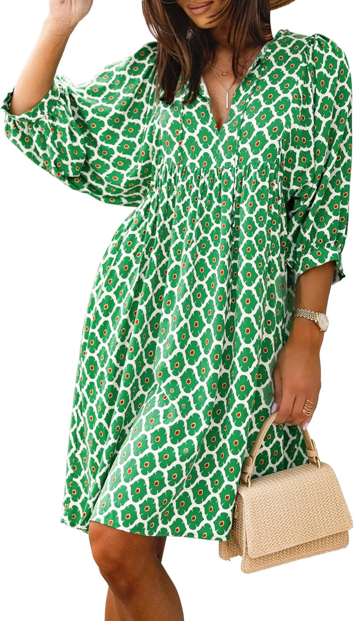 Women's Bohemian Floral Mini Dress