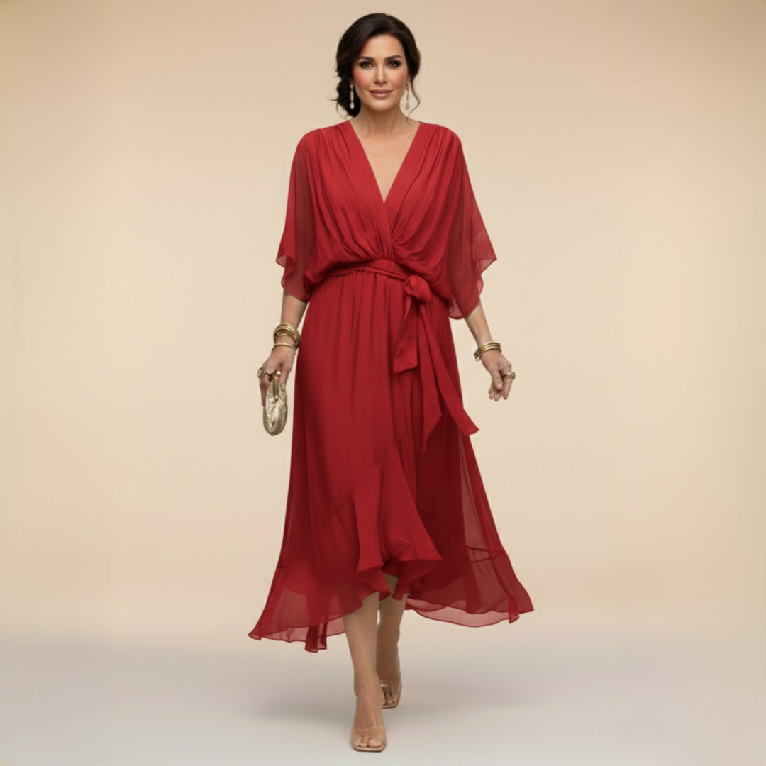 Marta | Sandra Chiffon V-Neck Dress