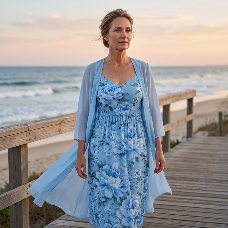 Mackenzie™ Floral Chiffon Dress Set