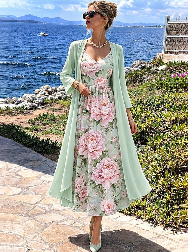 Mackenzie™ Floral Chiffon Dress Set