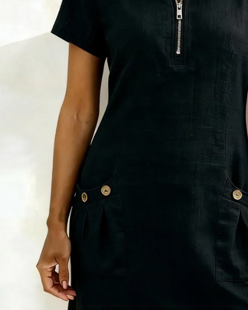 Sophie™ Cotton Zip Pocket Dress