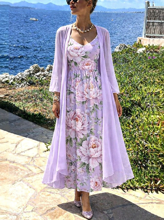 Mackenzie™ Floral Chiffon Dress Set