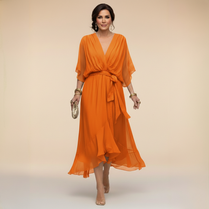 Marta | Sandra Chiffon V-Neck Dress