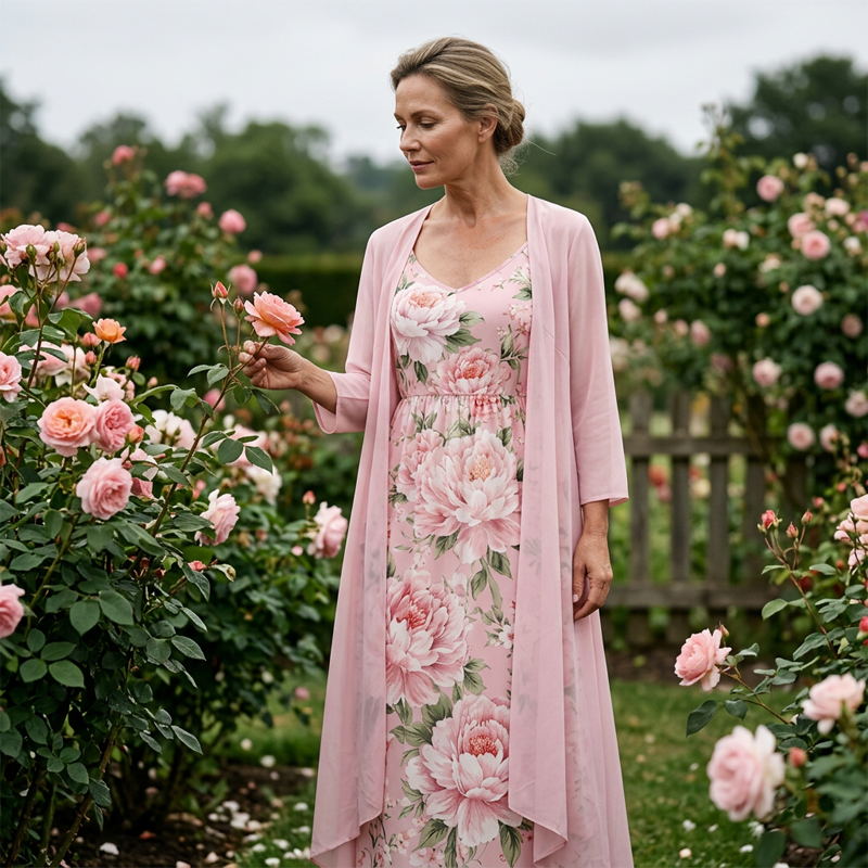 Mackenzie™ Floral Chiffon Dress Set