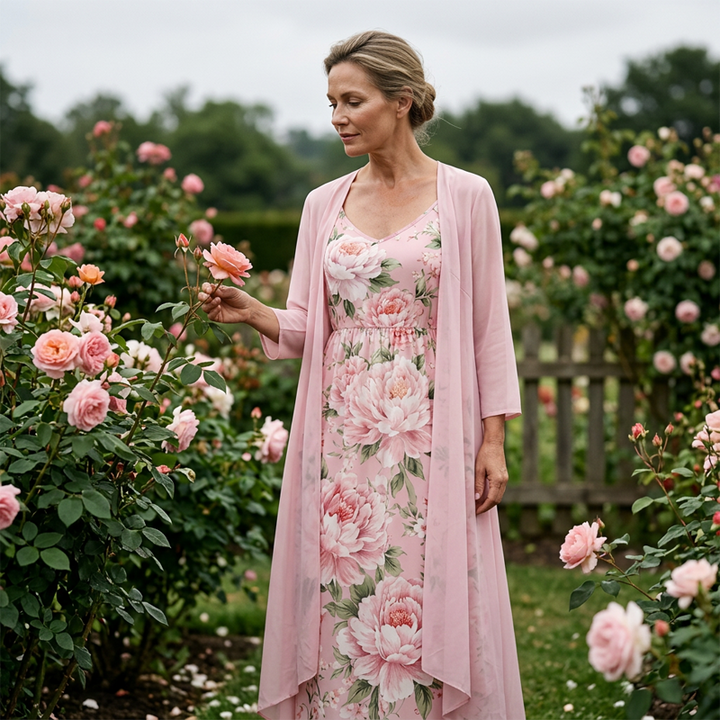 Mackenzie™ Floral Chiffon Dress Set